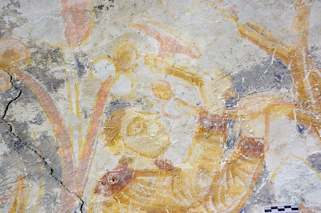 Detail of the painting (probably 12th century) on the south wall of the Magdalen Chapel. Photo: N. Thalguter