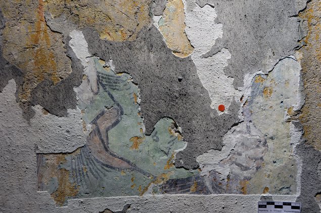 Detail of the paintings on the north wall of the Magdalen Chapel. Photo: Nadia Thalguter